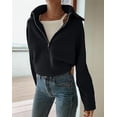 thumbnail image 4 of BTFBM Womens Sweaters Quarter Zip Pullover V Neck Collar Long Sleeve Ribbed Knit Loose Casual Winter Fall Sweater, 4 of 8