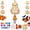 #E, variant on Halloween Wooden Pumpkin Craft Kit, Paintable DIY Wind Chime with 12 Acrylic Paints, 2 Brushes & 3 Chimes Unfinished Paintable
