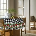 thumbnail image 3 of Christmas Tablecloth 60×60 Inch Round, Christmas Ball Ornaments Black Bufalo Plaid Washable Table Cover for Party Picnic Dinner Decor, 3 of 6