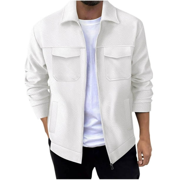 Blusa y camisa de manga larga con cuello vuelto para hombre, informal, de poliéster, con solapa, bolsillo y botones.