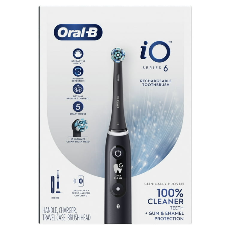 Oral-B iO Series 6 Powered Electric Toothbrush, Black Lava, with 1