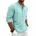 thumbnail image 6 of SOOMLON Henley Shirts for Men Long Sleeve Big and Tall Button Shirts Fashion Work Shirt Cozy Office Wear with Pocket, 6 of 9