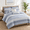 Blue-Comforter - King/Cal King, variant on Chocolate Comforter - Full/Queen Woven Jacquard Stripe Cotton Bedding Set