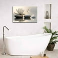 thumbnail image 5 of Zen White Lotus Canvas Wall Art Spa Room Meditation Wall Decor Pictures Peaceful Stone Butterfly Breathe Posters Prints for Bathroom Room Modern Yoga Spiritual Spa Living Bedroom Decoration, 5 of 9