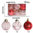 thumbnail image 2 of 6-Piece 8cm Christmas Netting Painted Gold Glitter Ornaments Set (Red), 2 of 2