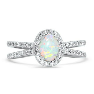 Teardrop White Simulated Opal Solitaire Ring Sterling Silver Size 10 ...