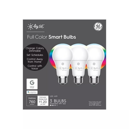 

GE Lighting Full Color Smart Bulbs LED A19 - 3 Pack
