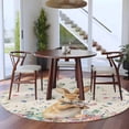 thumbnail image 4 of Round Area Rug 6 Ft, Bunny Easter Washable Non-Slip Circle Carpet for Living Room/Bedroom, Spring Floral Eggs Rabbits Rustic Low-Profile Indoor Mats Collection Rugs for Residential, 4 of 7