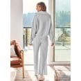 thumbnail image 4 of Womens 2 Piece Sweatsuits Loungewear Sets Quarter Zip Pullover Sweatshirts with Wide Leg Sweatpants, 4 of 5