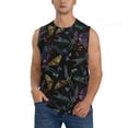 thumbnail image 2 of Lsque Lavender Flowers Print Men's Cotton Blend Sleeveless Muscle Shirts (S-3XL)- Moisture Wicking, Odor Protection, UPF 30+,Medium, 2 of 8