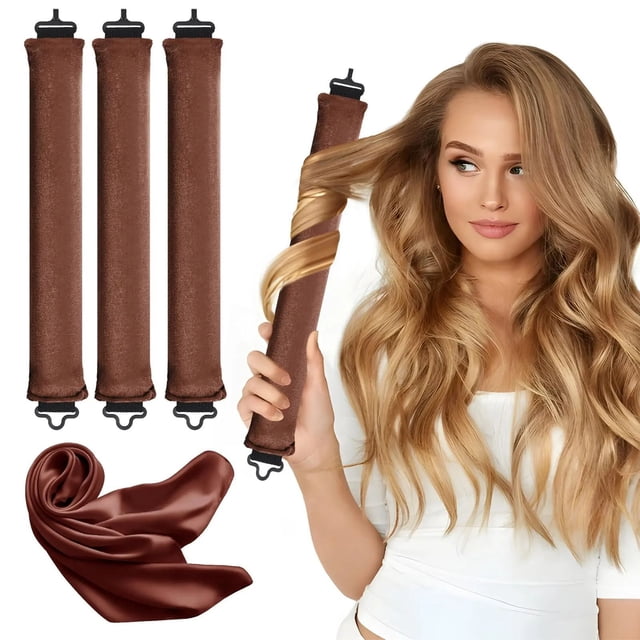 Heatless Curling Rods - Big Wave Hair Curlers, Sleep-Friendly Curling Rollers with Scarf Set, Hair Styling Tool Kit