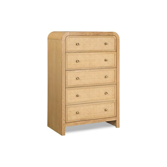 Meridian Furniture Siena Natural Ash Wood and Natural Cane Chest