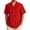 Red, variant on Men's Casual Linen Shirt for Beach and Sports Stylish Short Sleeved Top with Lapel Design for Everyday Wear