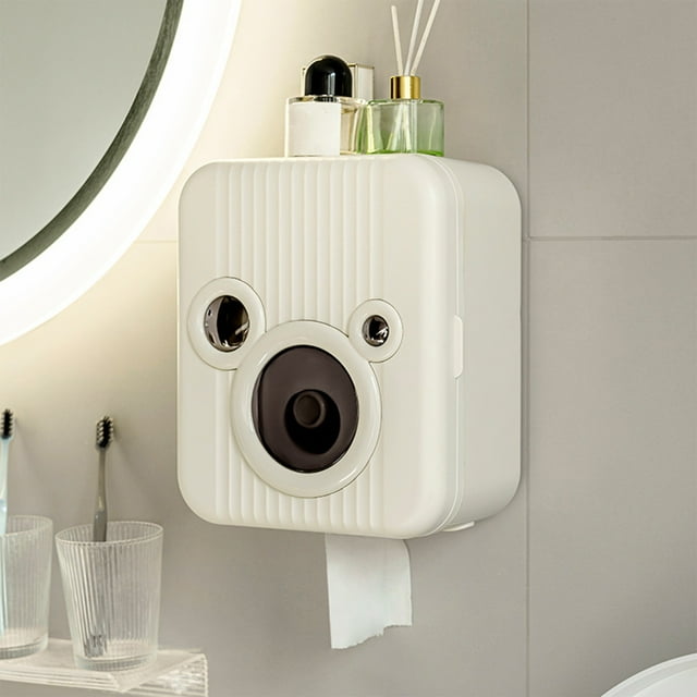 TIMIFIS Toilet Paper Holder Toilet Tissue Box Wall Mounted Paper Drawer Bathroom Toilet Non Perforated Waterproof Roll Paper Tube Storage Rack Universal Storage