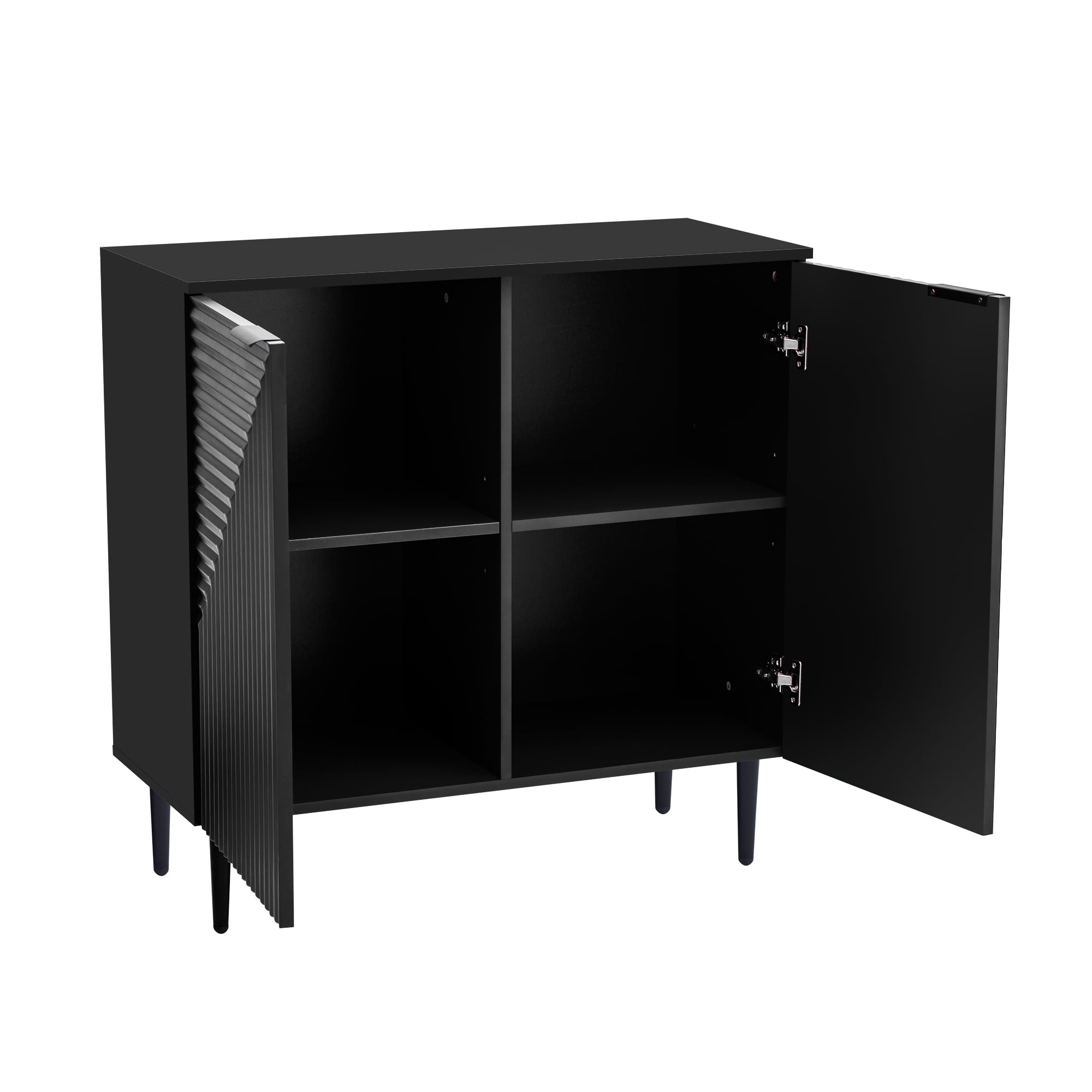 EUROCO 2 Door Sideboard Cabinet,35" Buffet Cabinet with Storage,Sideboard Storage Cabinet with Adjustable Shelf,Accient Cabinet for Living Room,Kitchen,Black
