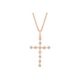 thumbnail image 6 of Araiya Fine Jewelry 10K Rose Gold Round Diamond Cross Pendant with Gold Plated Silver Rope Chain Necklace (1/4 cttw, I-J Color, I2-I3 Clarity), 18", 6 of 6