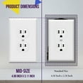 thumbnail image 2 of ENERLITES Mid-Size Duplex Receptacle Outlet Wall Plate, Electrical Outlet Covers Plates, Midway Size 1-Gang 4.88" x 3.11", Polycarbonate Thermoplastic, UL Listed, 8821M-W-10PCS, White (10 Pack), 2 of 6