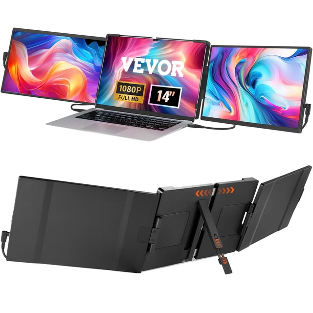 VEVOR Rallonge d'Écran pour Portable 14 Pouces HD 1080P Moniteur Portable pour Portable 13 Pouces-17 Pouces
