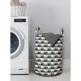 thumbnail image 3 of Geometric Laundry Bag, Concrete Geometric Patterns with Odd Minimalist Linked Shapes Image Print, Basket with Handles Drawstring Closure for Laundromats, 13" x 19", Grey Black White, by Ambesonne, 3 of 4