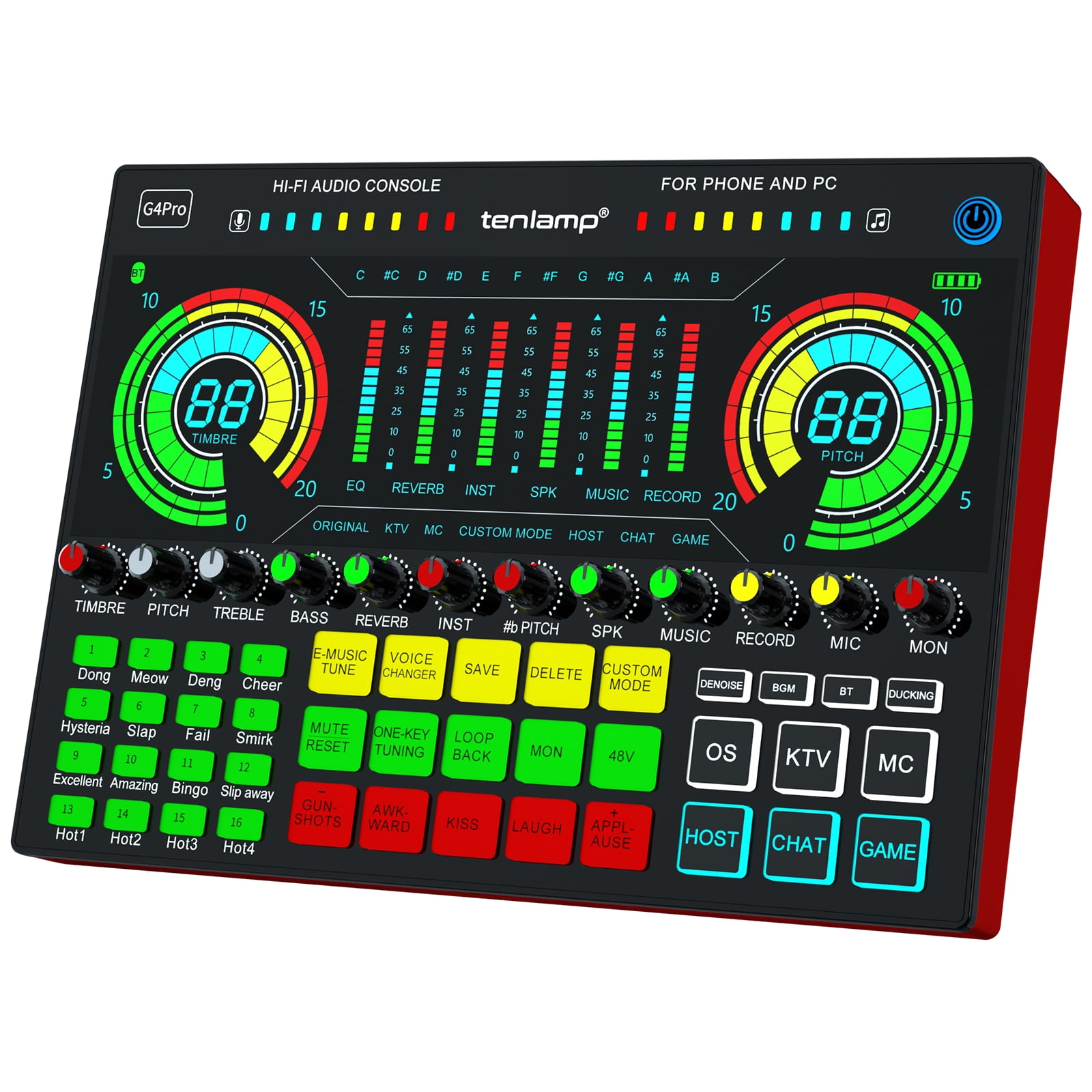 Audio Interface with Mixer, tenlamp USB Sound Mixer with Sound Board