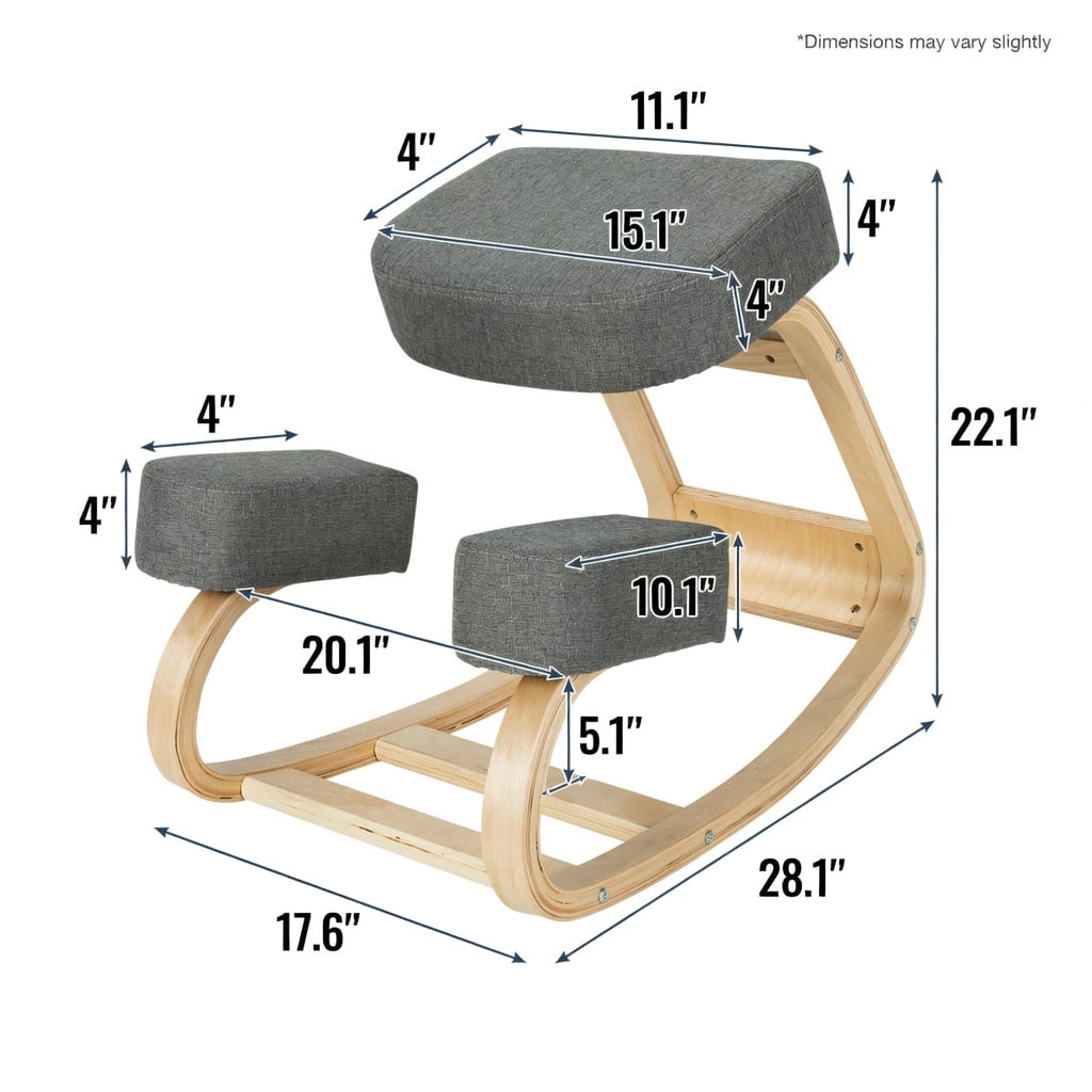 Spaco Ergonomic Kneeling Chair Rocking Office Desk Stool Upright Posture-Gray, Home Office Computer Desk Chair, Ergonomic Office Chair for Bedroom,Study