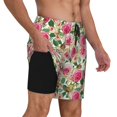thumbnail image 2 of Balery Rose Flowers Mens Swim Trunks Swim Shorts for Men Quick Dry Inseam Beach Shorts with Compression Liner Pocket-3X-Large, 2 of 9
