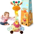 thumbnail image 1 of Juguete de jirafa que canta, baila y habla, versión de carga/afinación con control remoto, canta 10 canciones infantiles, juguete de peluche que repite lo que dices,Jirafa, 1 of 8