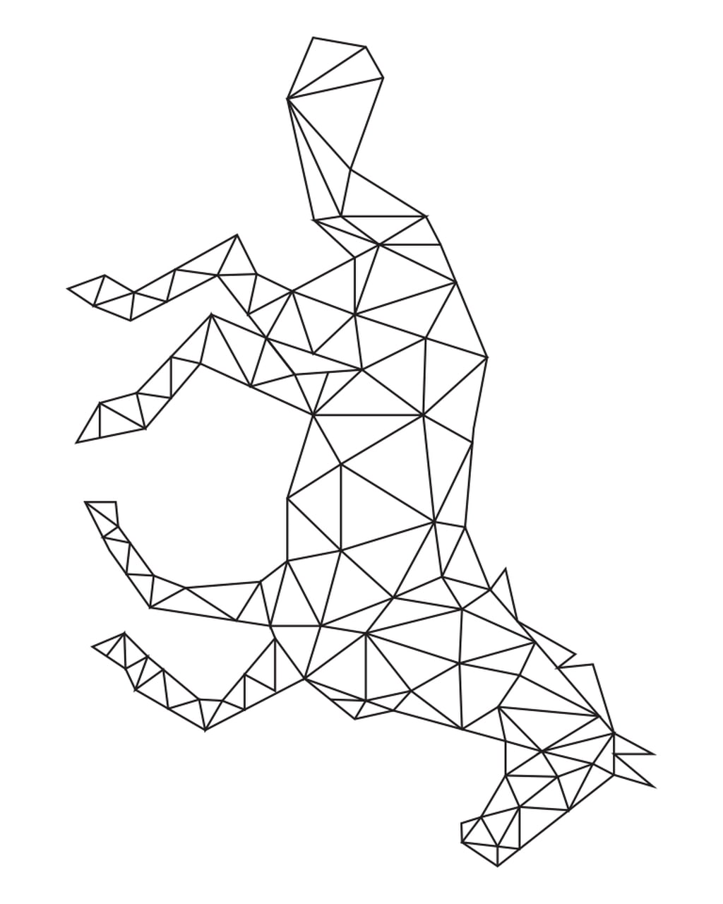 Geometric Elephant Wall Print Home Oragami Minimalist Line ...