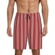 thumbnail image 1 of Balery Stripes Red White Pantalones cortos de pijama de punto de algodón para hombre con cinturilla y bolsillos-X-Large, 1 of 6