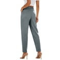 thumbnail image 6 of SETOOFF Women High Waist Pleated Ankle Length Dress Pants Straight Leg Cropped Work Trousers with Side Pockets Business Office Interview Casual Daily Travel Outfit Bottoms, 6 of 9