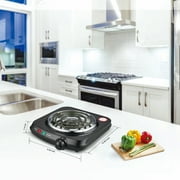 Mainstays Single Coil Electric Burner and Hot Plate, 1100W, Black