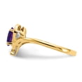 thumbnail image 4 of 14K Yellow Gold Ring Band with Stones (02) February Amethyst Oval Purple Diamond Round, 4 of 5