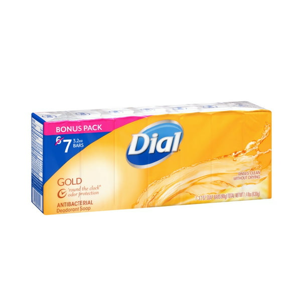 Dial Deodorant Gold Bar Soap, 3.2 Ounce (7 Count) - Walmart.com