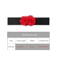 thumbnail image 4 of Cinturón Elástico Ancho para Mujeres INSPIRE CHIC, Corsé Estirable de Doble Flor Grande, Elegante y Casual para Vestido 68x6cm/26.8x2.4 pulgadas (LxA) Rojo, 4 of 6