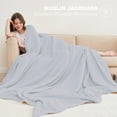thumbnail image 2 of Manta de cama Cosy Family, muselina, algodón, 4 capas, 200 x 230 cm, color pizarra, 2 of 7