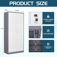 thumbnail image 3 of MIIIKO Metal Storage Cabinet with Locking Doors, White Grey 72" Garage Lockable Steel Cabinets with 4 Doors and 5 Shelves for Home, Garage, Pantry Workshop Warehouse, 3 of 6