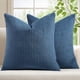thumbnail image 1 of Chenchen Corduroy Decorative Throw Pillow Covers 20x20 Set of 2 for Sofa Living Room, Soft Neutral Boho Couch Pillow Covers for Home Decor, Navy Blue, 1 of 1