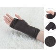 thumbnail image 2 of Gants Tricotés Unisexes Sans Doigts Gris Foncé, 2 of 6