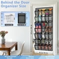 thumbnail image 2 of Over the Door Shoe Organizer, 35 Pockets Mesh Shoe Organizer Door Hanger, Large Hanging Shoe Rack Holds Up to 40 lbs, Closet Shoe Behind Door Shoe Rack, Gray Durable Shoe Storage Hanging Bag, 2 of 7