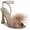 Praline Satin, variant on Leon Raspberry Feather Pom Pom Detail Ankle Strap High Heel Sandals (Raspberry, 6.5)