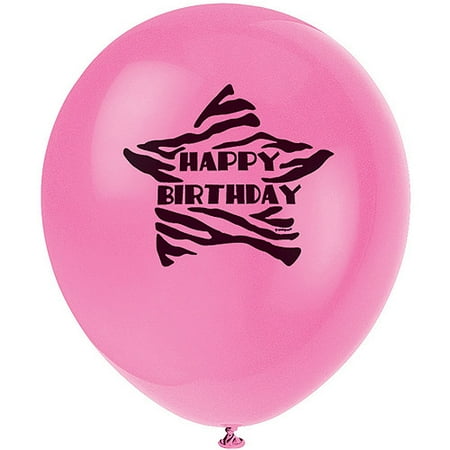 12" Zebra Print Balloons, 8pk
