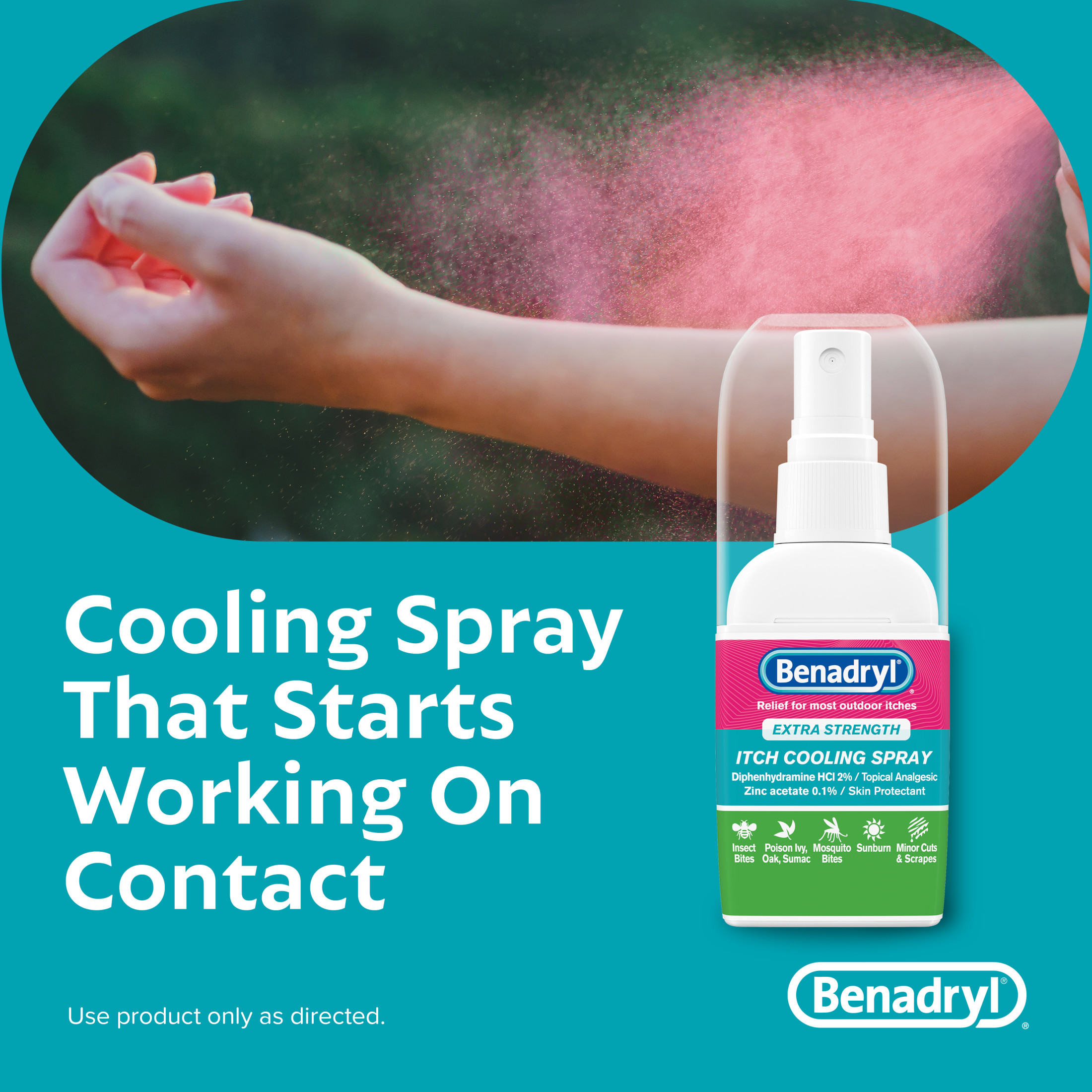 Benadryl Extra Strength Anti-Itch Cooling Spray, Travel Size, 2 fl. oz - image 4 of 12