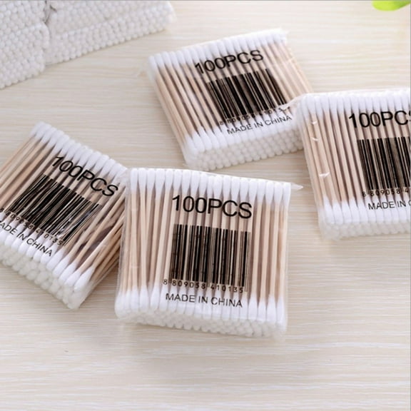 Cotton Swabs Wooden Cotton Swabs Double Ended Cotton Swabs for Makeup and Daily Cleaning Soft Absorbent Tips Sturdy Eco-Friendly Wooden Sticks 400 Count 4 Packs Compact Travel Size