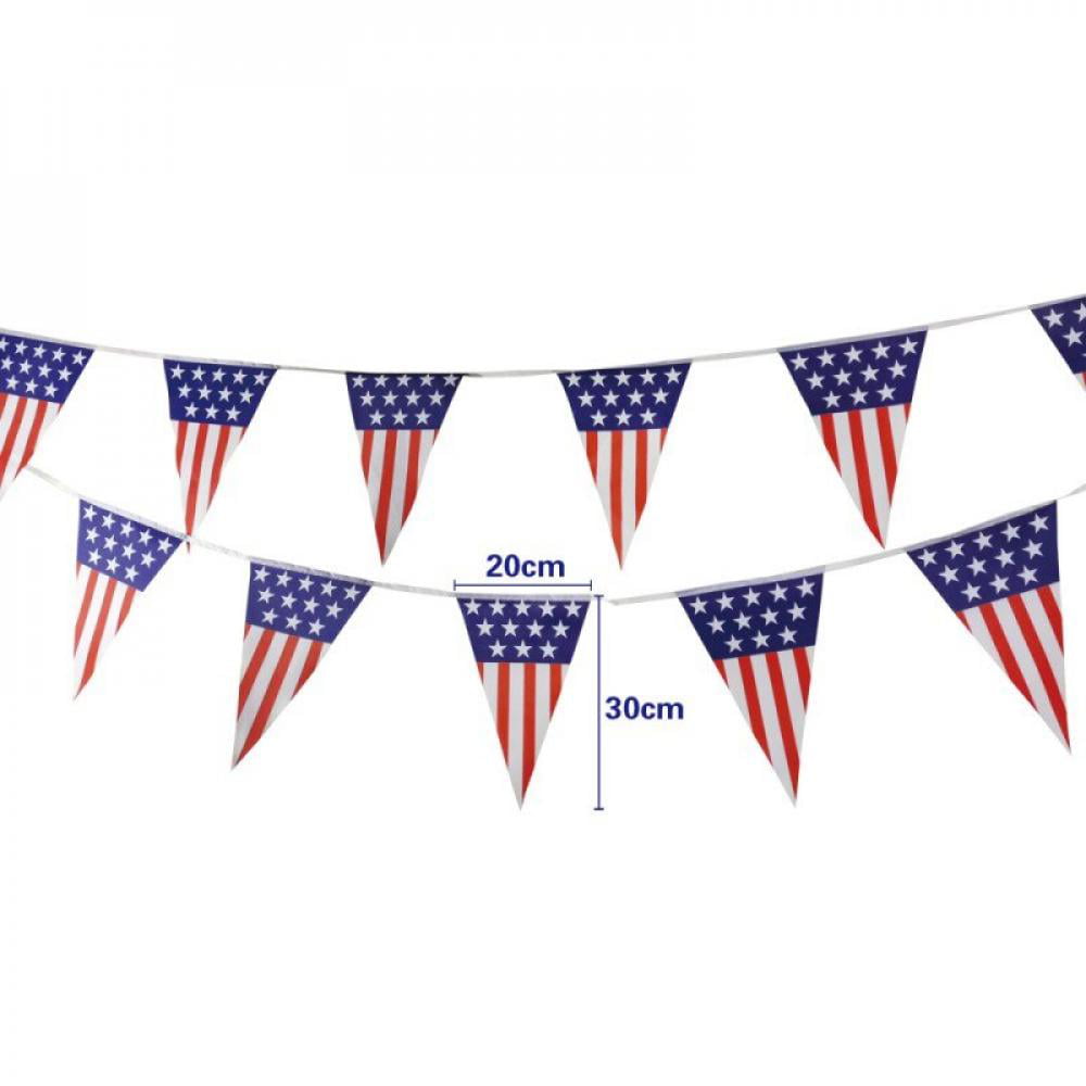 10m USA Flag Stars Stripes Party Banner 30 Flags Bunting Garland Outdoor 