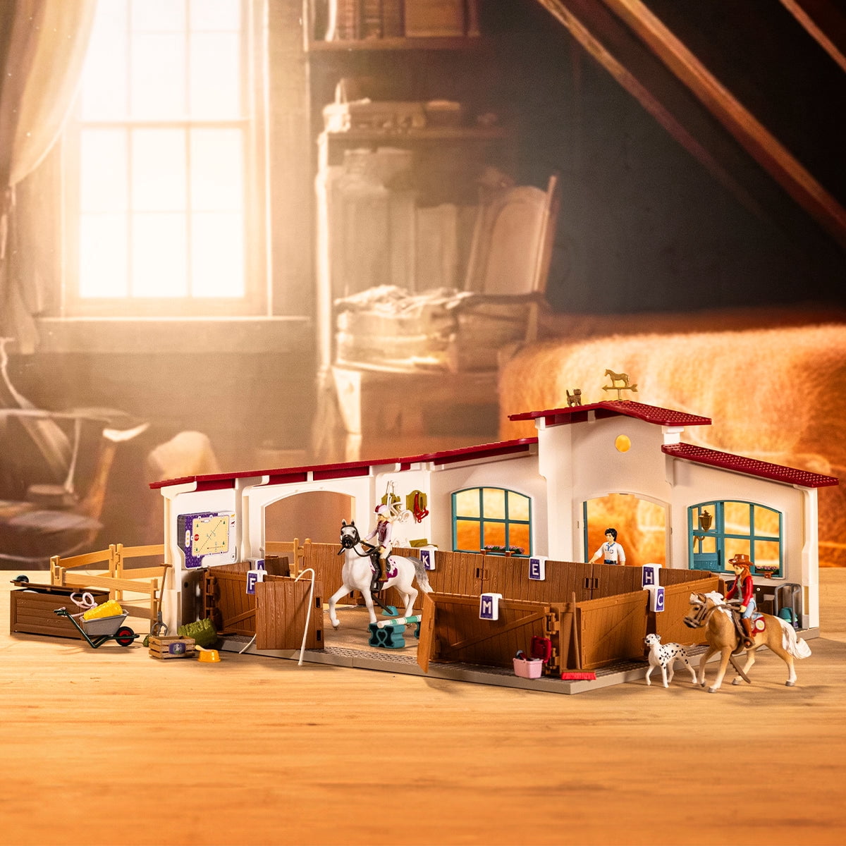 Schleich Horse Club - 179PC Peppertree Riding Arena Playset with Horses, Riders, Dressage Cards and Accessories - Horse Figures and Toys for Kids 5+ - 42639