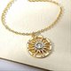 thumbnail image 2 of Double Chains Moon and Sun Layered Choker Necklace Sunflower Opal Pendant Necklace Gift for Women - -, 2 of 4