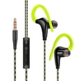 thumbnail image 1 of Seitruly Auriculares deportivos de 3,5mm con gancho para la oreja, auriculares estéreo impermeables para correr, auriculares portátiles para juegos con Cables de audio/vídeo Verde, 1 of 8