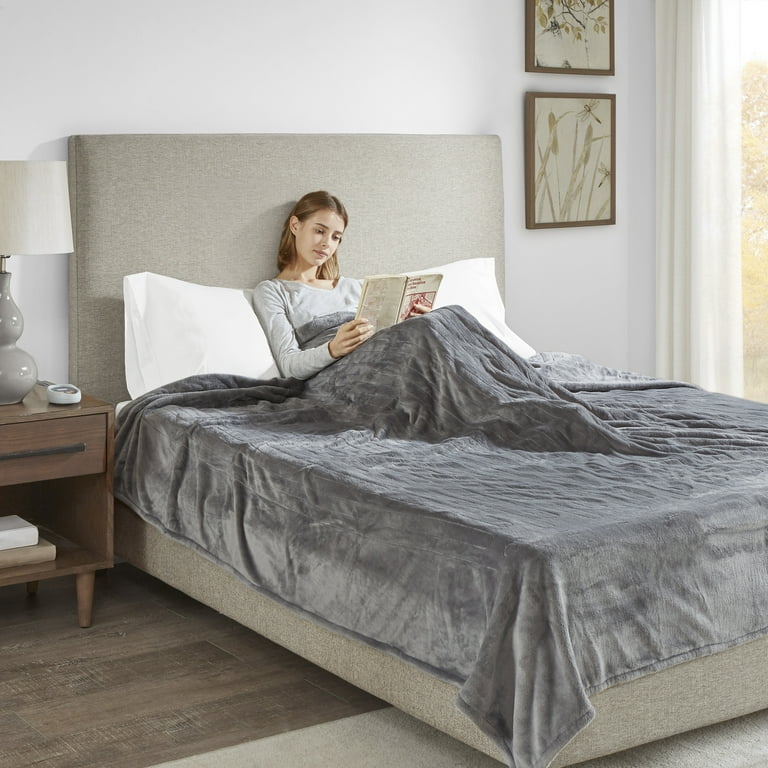 Beautyrest Elect Electric Blanket with Two 20 Heat Level Setting Controllers,  King, Grey - Walmart.com