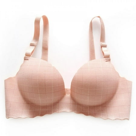 

Spdoo Seamless Push Up Bras for Women Wire Free Adjustable Straps Lingerie Bras Pink 32