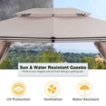 thumbnail image 4 of Gazebo with Netting, 13 x 10ft Patio Canopy Tent With Double Roof And Detachable Mosquito Net, Gazebos and Canopies for Lawn Garden Backyard and Deck, Khaki, 4 of 6